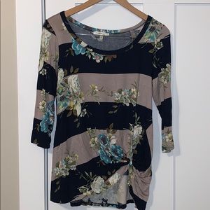 Floral Twist Front Top.